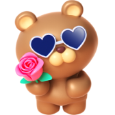 Bear with Rose