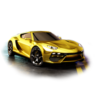 Golden sports car